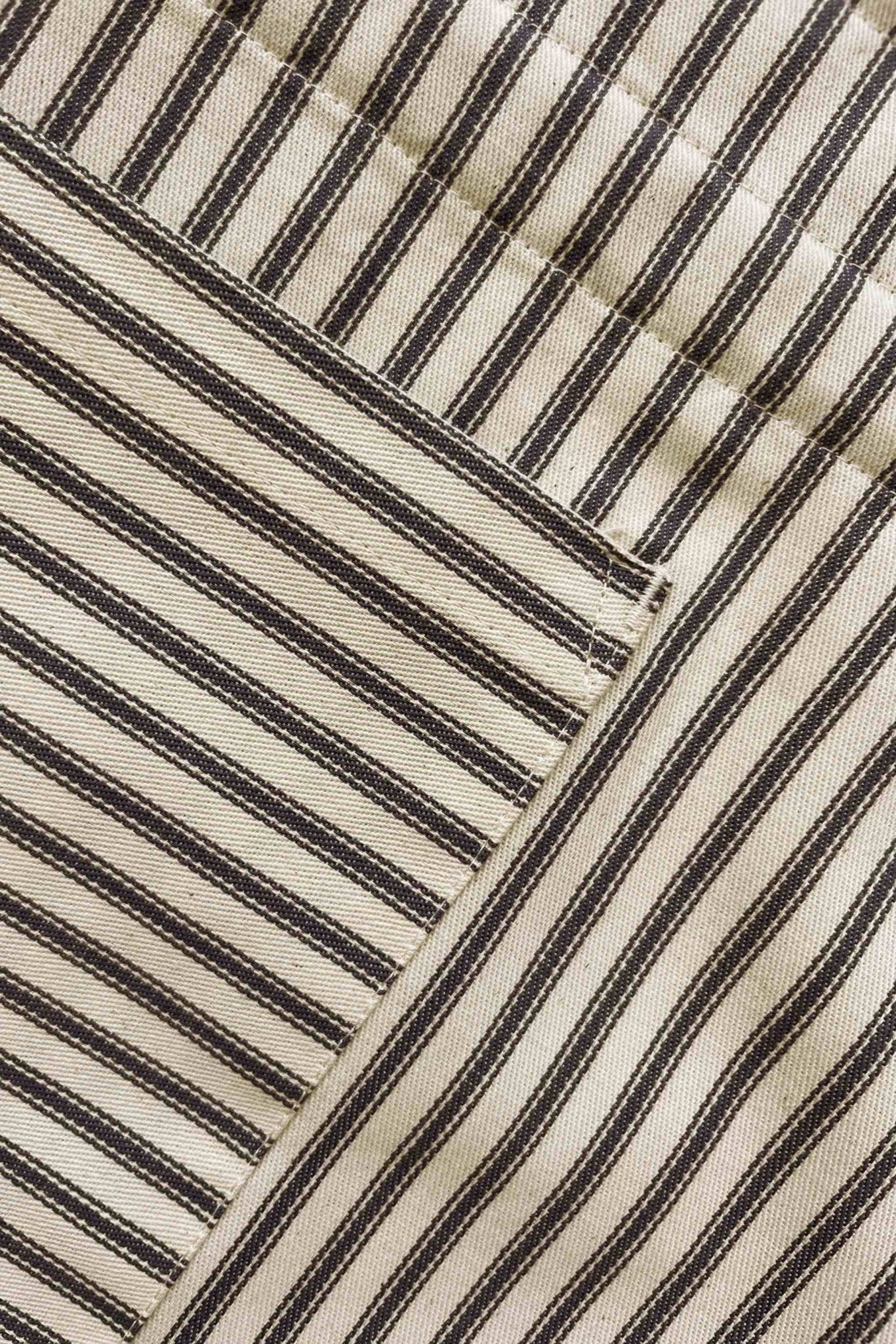 Eloisa Blue Stripes Cotton Apron with Pleating Channels