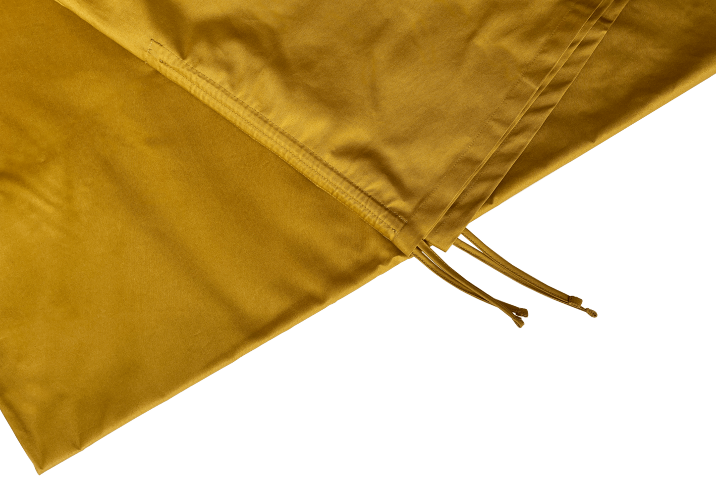 mustard cotton tablecoth with adjustable pleating channels