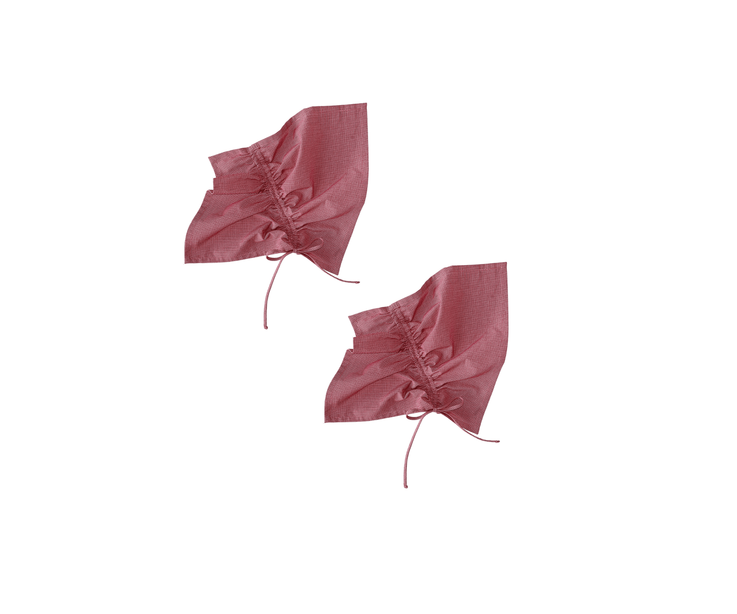 Eloisa Red Mini-Check Cotton Napkins Set with Pleating Channels