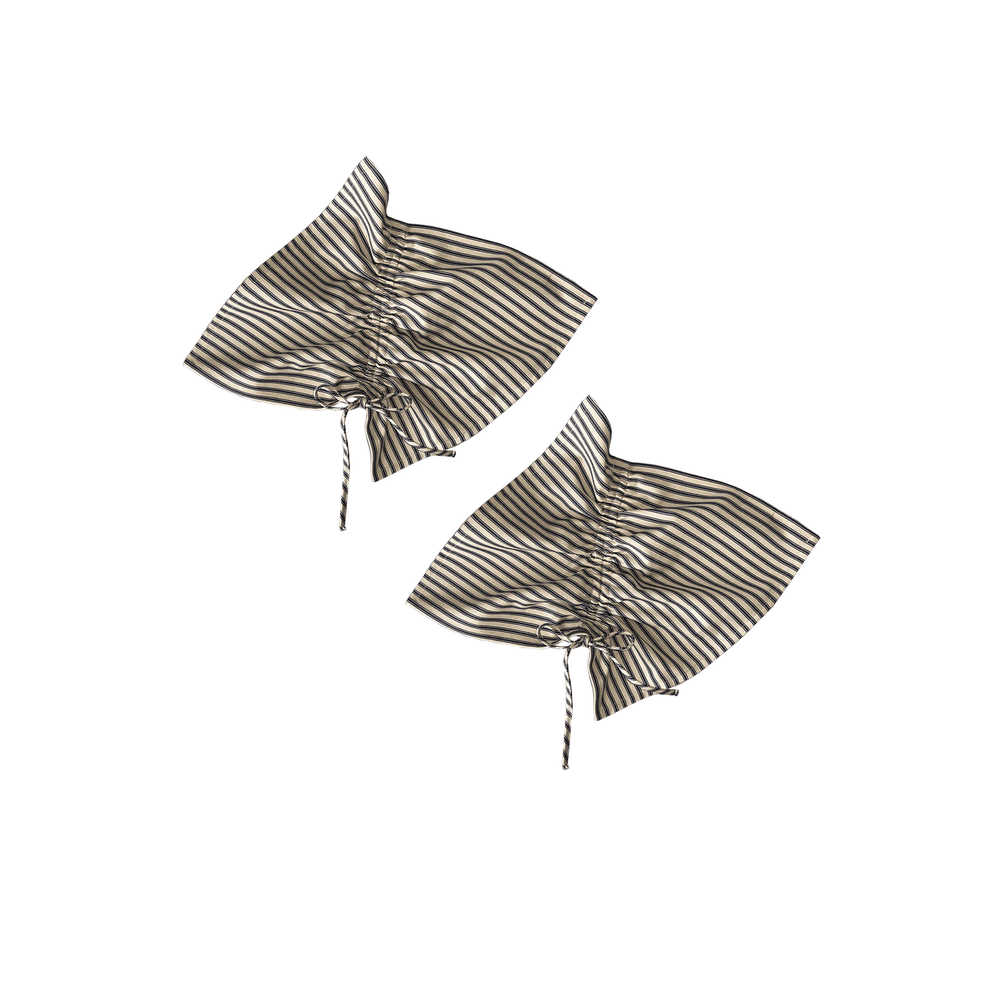 Eloisa Blue Stripes Cotton Napkins Set with Pleating Channels