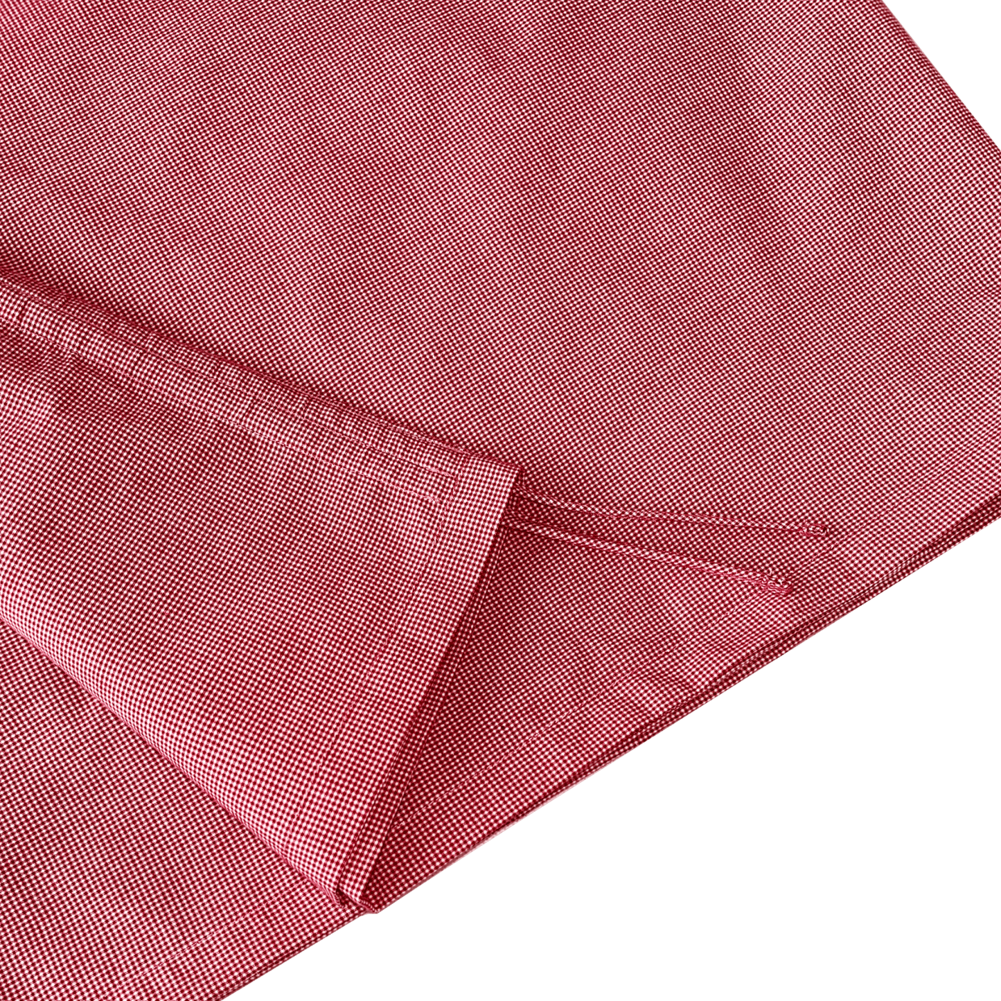 red mini checked cotton tablecoth with adjustable pleating channels