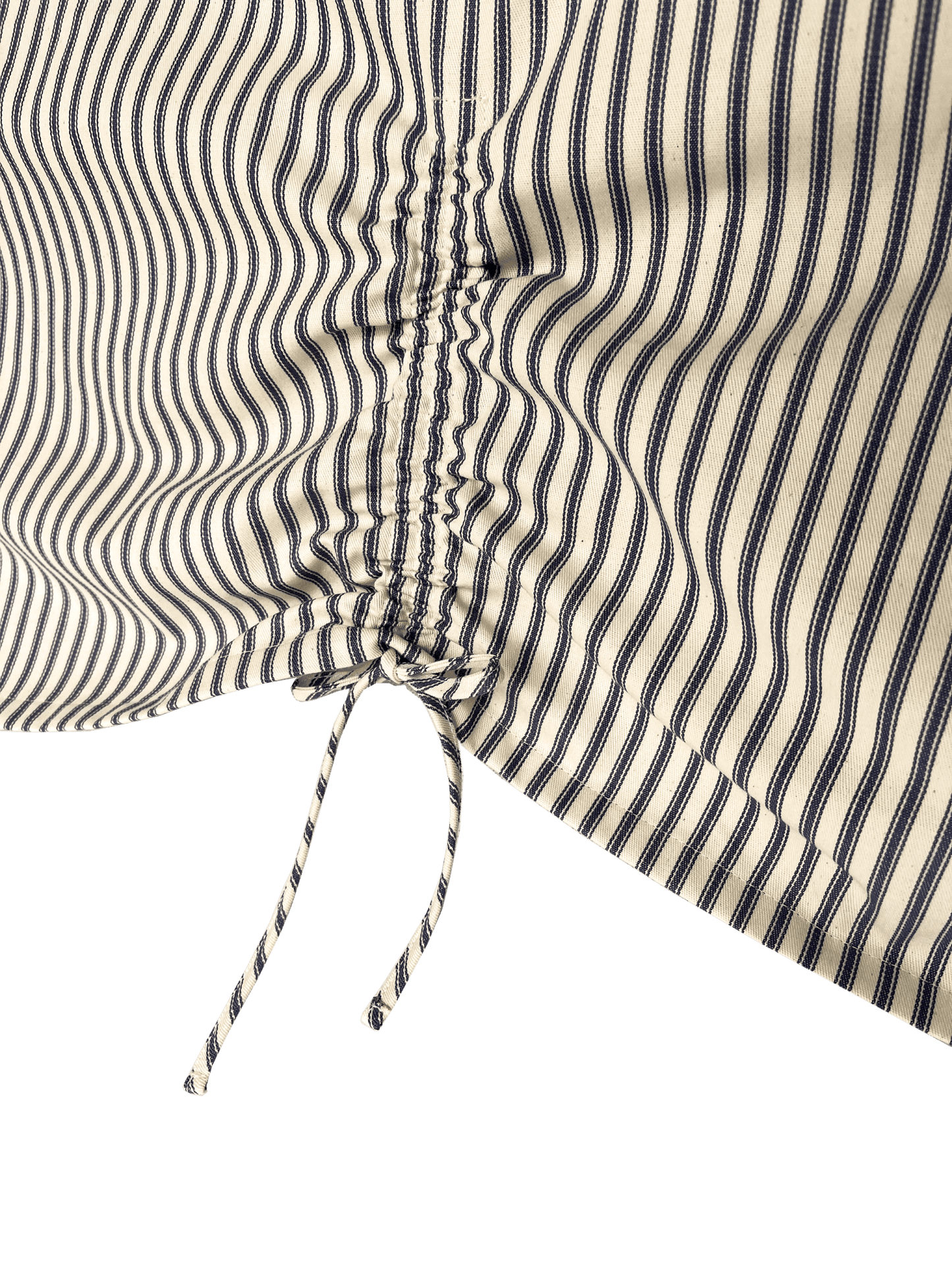 Eloisa Blue Stripes Cotton Tablecloth with Pleating Channels