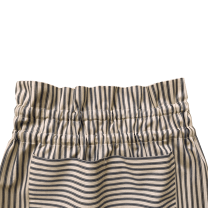 Eloisa Blue Stripes Cotton Apron with Pleating Channels