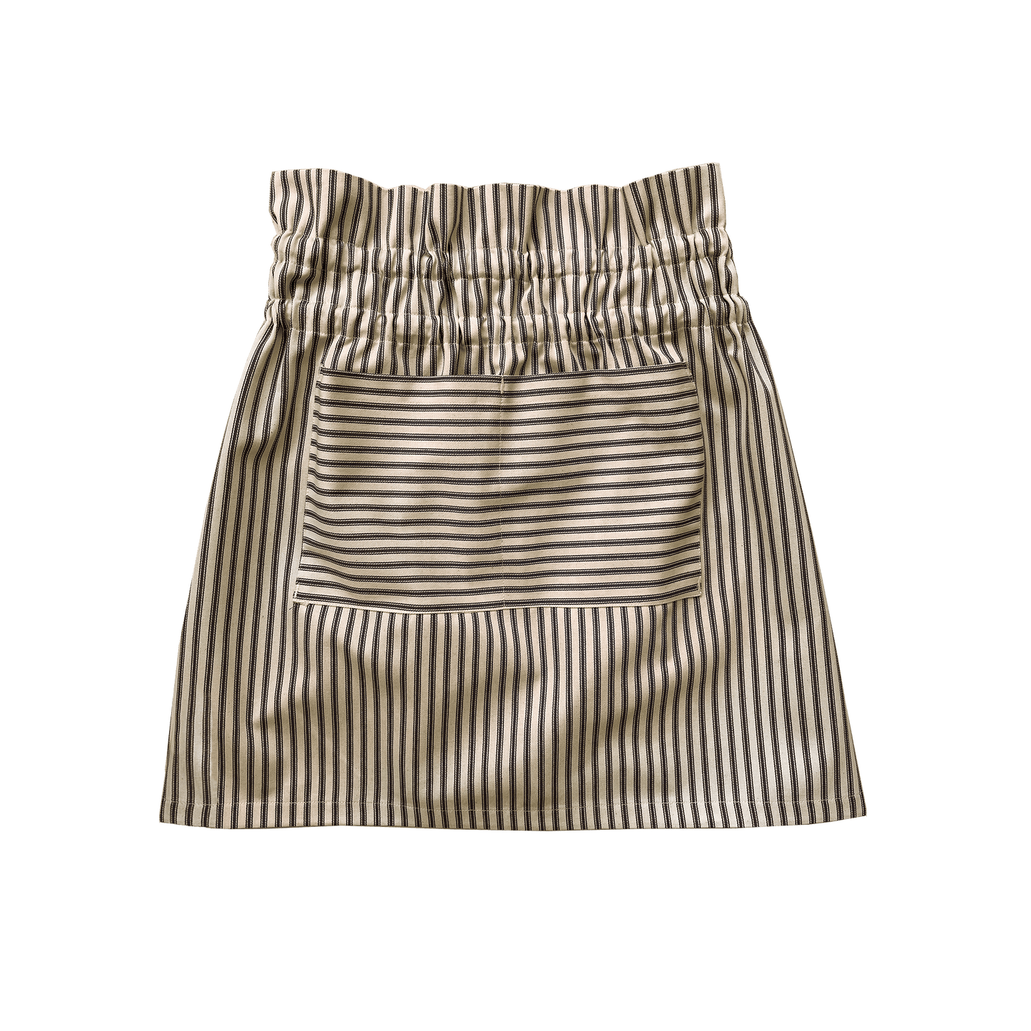 Eloisa Blue Stripes Cotton Apron with Pleating Channels