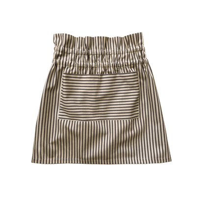 Eloisa Blue Stripes Cotton Apron with Pleating Channels