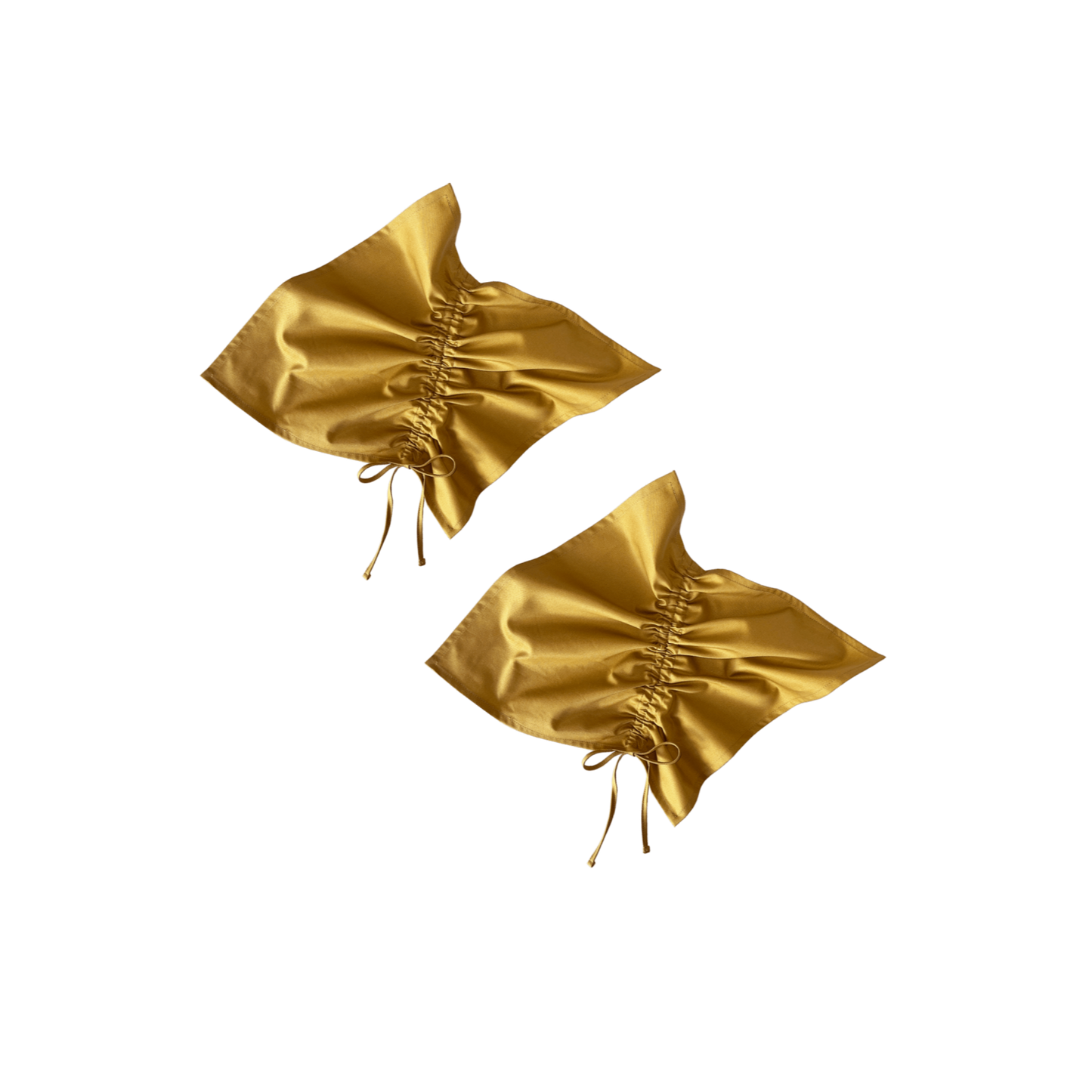 set of mustard cotton napkins with pleating channels
