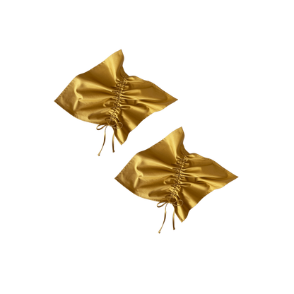 set of mustard cotton napkins with pleating channels